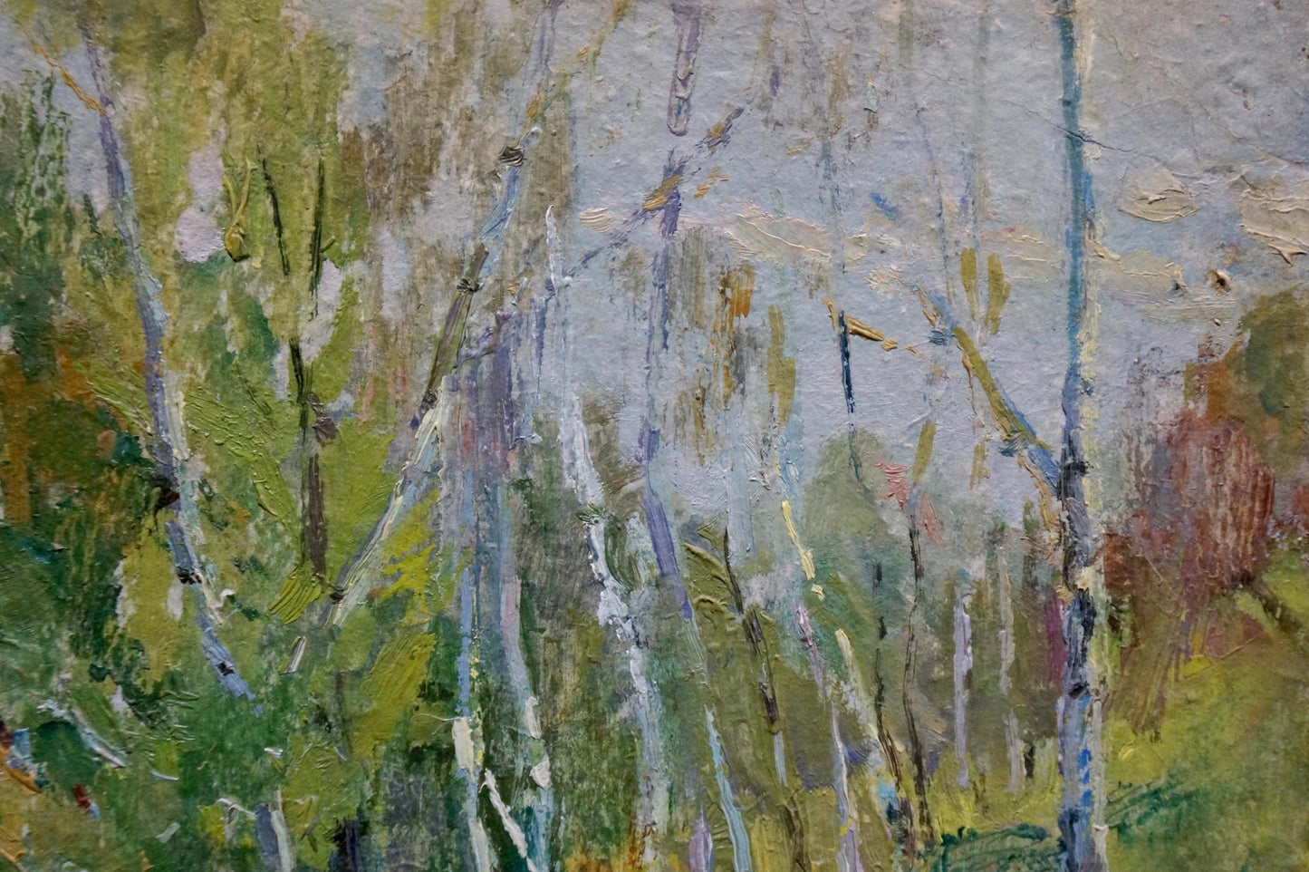 Oil painting Camping in the woods