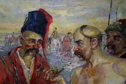 Oil painting Zaliznyak is on a dirt road Tytarenko Odarka Anatoliivna