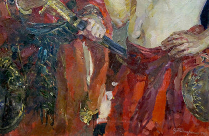 Oil painting Zaliznyak is on a dirt road Tytarenko Odarka Anatoliivna