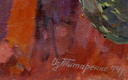 Oil painting Zaliznyak is on a dirt road Tytarenko Odarka Anatoliivna