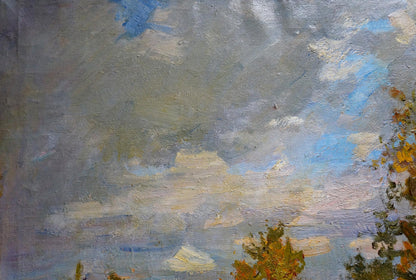 Oil painting Cloudy autumn day V. Gavrilov