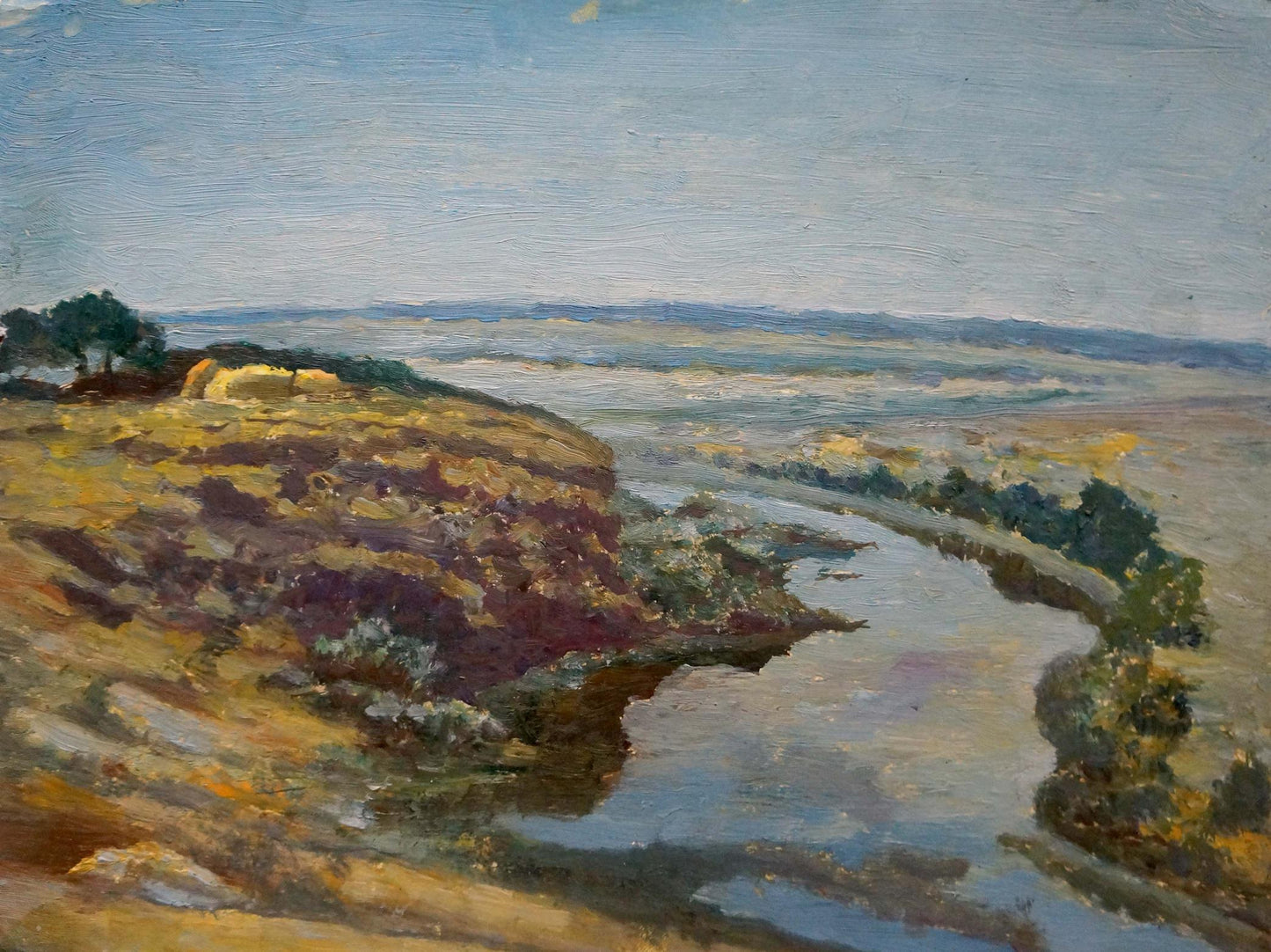 Oil painting River along the cliff Smychek Igor Vladimirovich