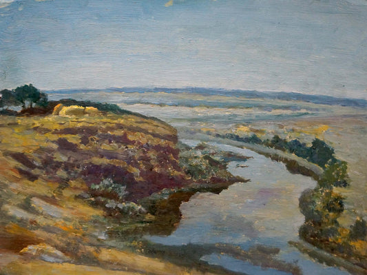 Oil painting River along the cliff Smychek Igor Vladimirovich