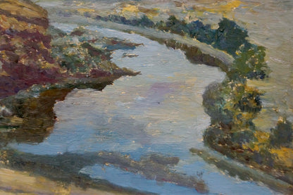 Oil painting River along the cliff Smychek Igor Vladimirovich
