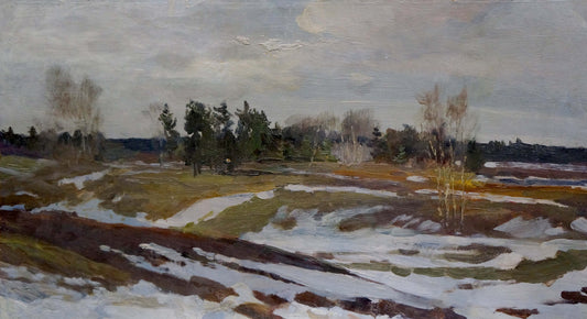 Oil painting Winter landscape Chernyshevsky Petr Akimovich