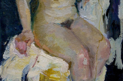 Oil painting Naked girl behind a chair Maria Titarenko