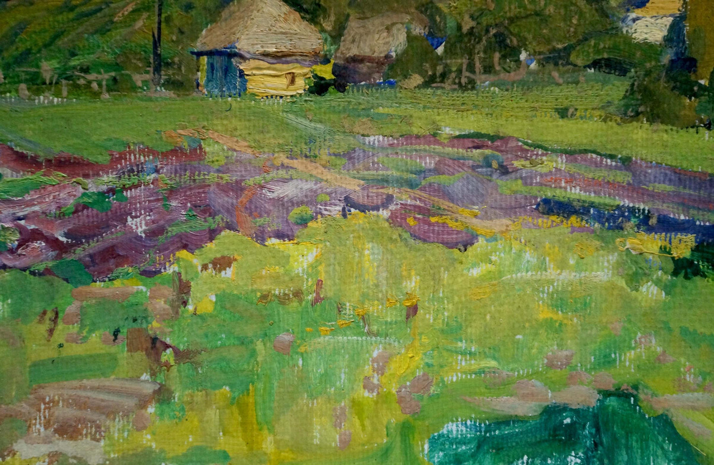 Oil painting Quiet village life Anatoly Fomin