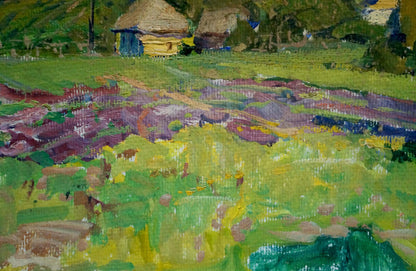 Oil painting Quiet village life Anatoly Fomin