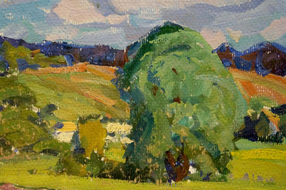 Oil painting Quiet village life Anatoly Fomin