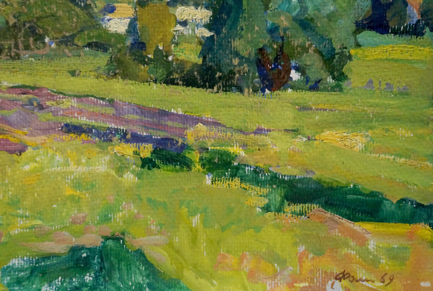 Oil painting Quiet village life Anatoly Fomin