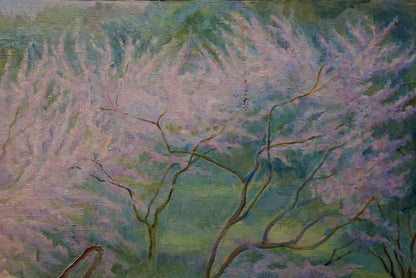 Oil painting Tree blossoms Titarenko Elvira Ivanovna