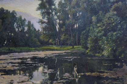 Oil painting Swamps in the forest Unknown artist