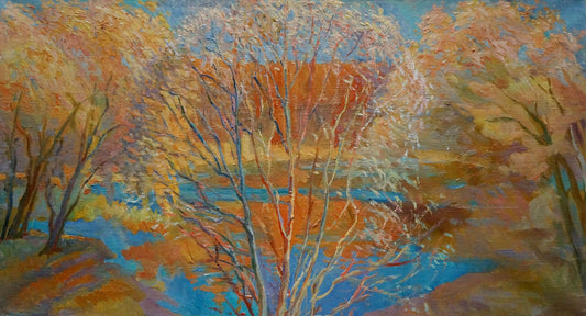 Oil painting Autumn landscape Titarenko Maria Anatolyevna