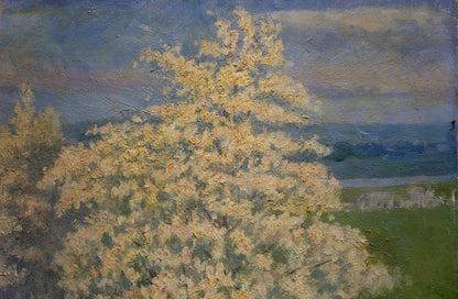 Oil painting Trees are blooming