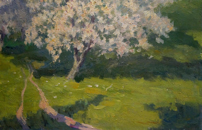 Oil painting Trees are blooming
