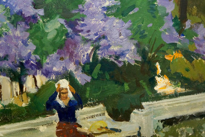 Oil painting Among the lilacs Gulyayev A. G.