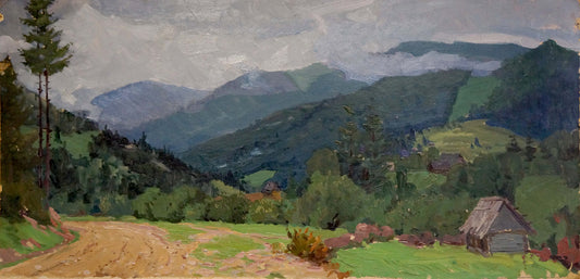 Oil painting Mountain landscape Fomin Anatoly Nikiforovich