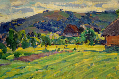 Oil painting The village of Mikhailovka Fomin Anatoly Nikiforovich