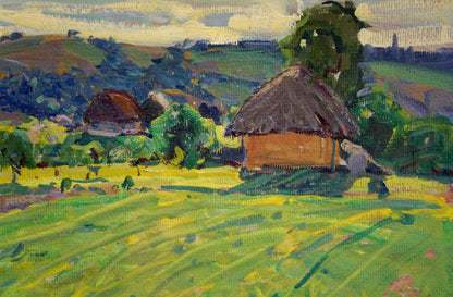 Oil painting The village of Mikhailovka Fomin Anatoly Nikiforovich