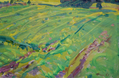 Oil painting The village of Mikhailovka Fomin Anatoly Nikiforovich