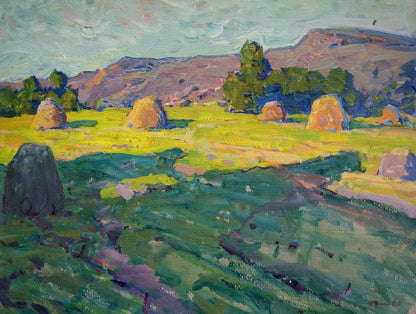 Oil painting Morning in the meadow Fomin Anatoly Nikiforovich