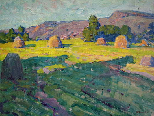 Oil painting Morning in the meadow Fomin Anatoly Nikiforovich