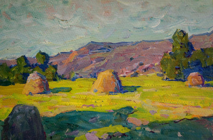 Oil painting Morning in the meadow Fomin Anatoly Nikiforovich