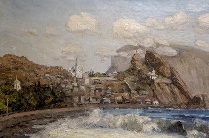Oil painting Waves near the shore