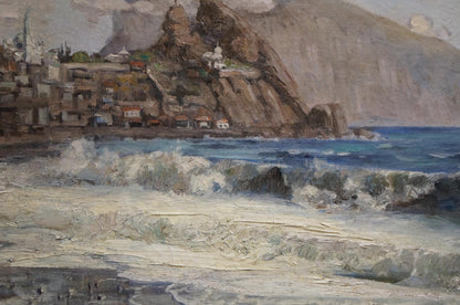 Oil painting Waves near the shore