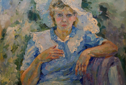 Oil painting Woman in the garden Tytarenko Odarka Anatoliivna