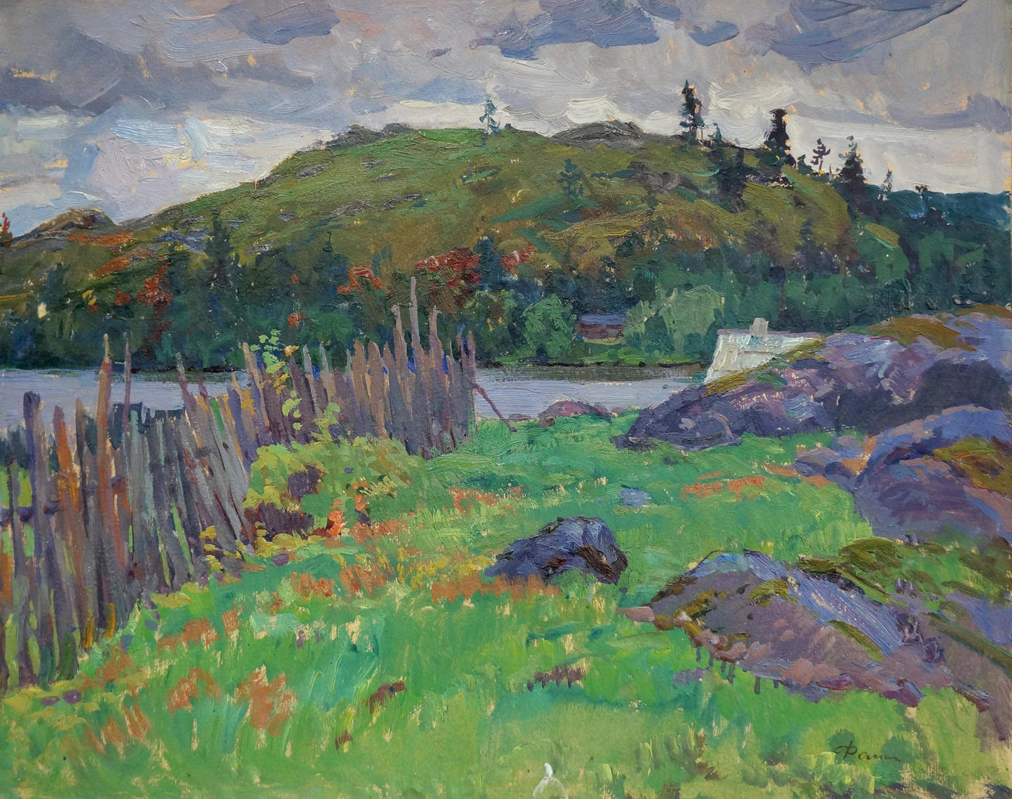 Oil painting In the village Fomin Anatoly Nikiforovich