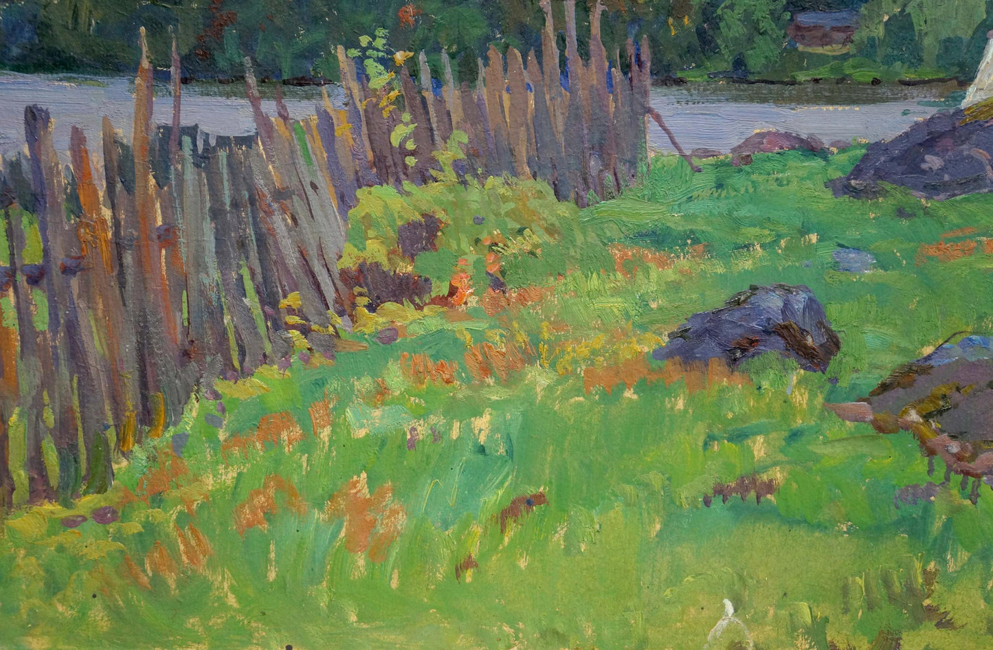 Oil painting In the village Fomin Anatoly Nikiforovich