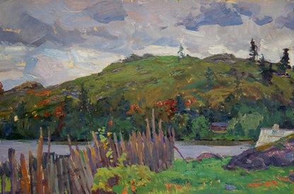 Oil painting In the village Fomin Anatoly Nikiforovich