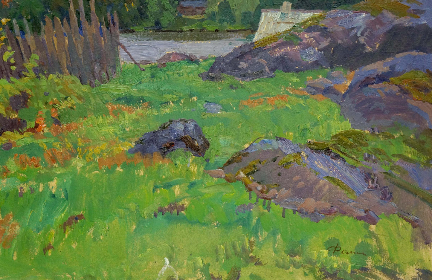 Oil painting In the village Fomin Anatoly Nikiforovich