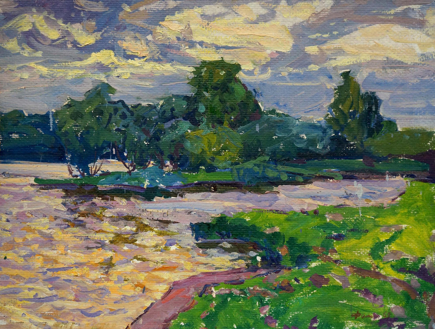Oil painting At a lake Fomin Anatoly Nikiforovich