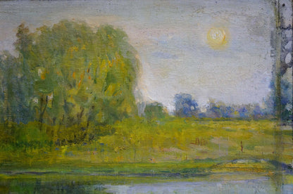 Oil painting River landscape Los' Ivan Grigor'yevich