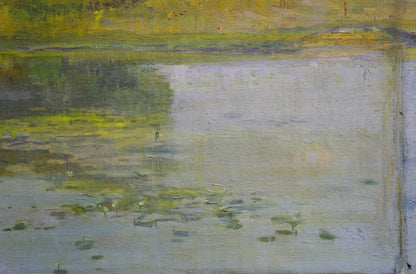 Oil painting River landscape Los' Ivan Grigor'yevich