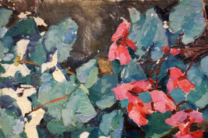Oil painting Flowers are growing
