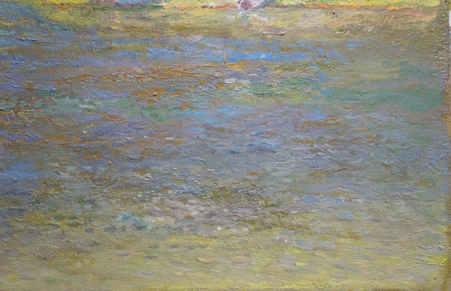 Oil painting Boats on the river bank Alexander Mynka