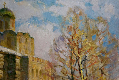 Oil painting Church landscape Mynka Alexander Fedorovich