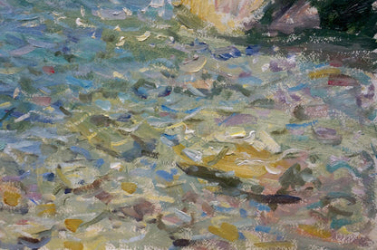 Filippov Z. I. explores the intricacies of the seashore in his oil artwork