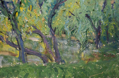 Oil painting River landscape Gaiduk Viktor Kirillovich