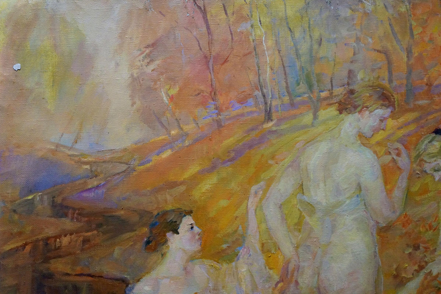Oil painting Girls in the autumn forest Odarka Tytarenko