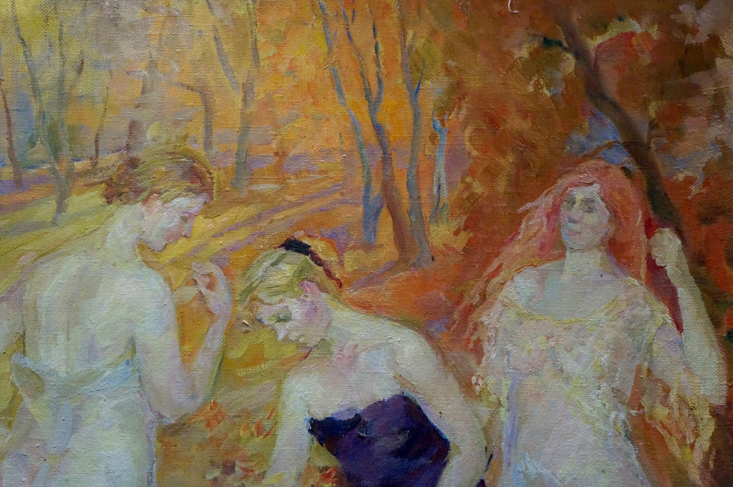 Oil painting Girls in the autumn forest Odarka Tytarenko