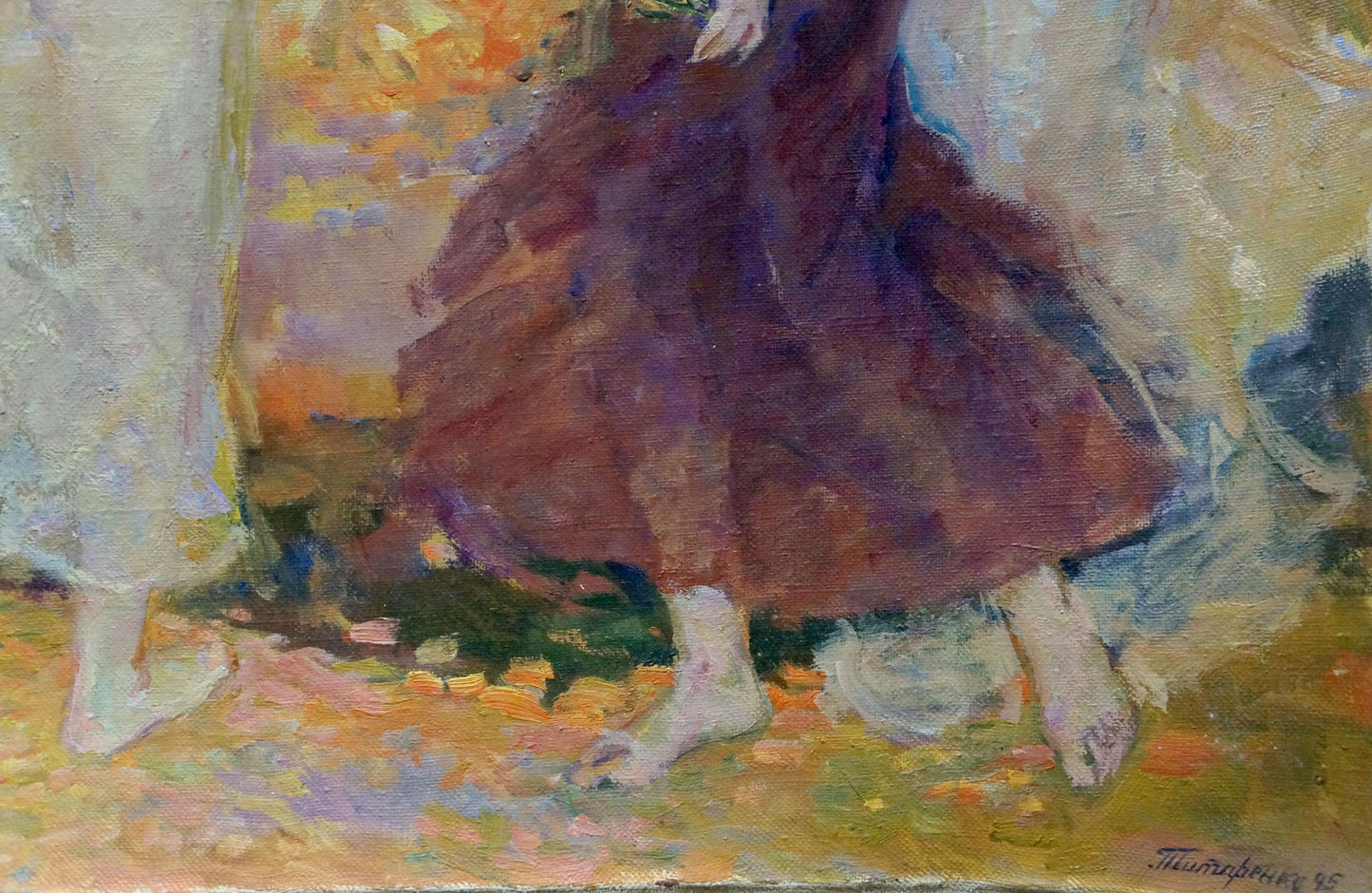 Oil painting Girls in the autumn forest Odarka Tytarenko