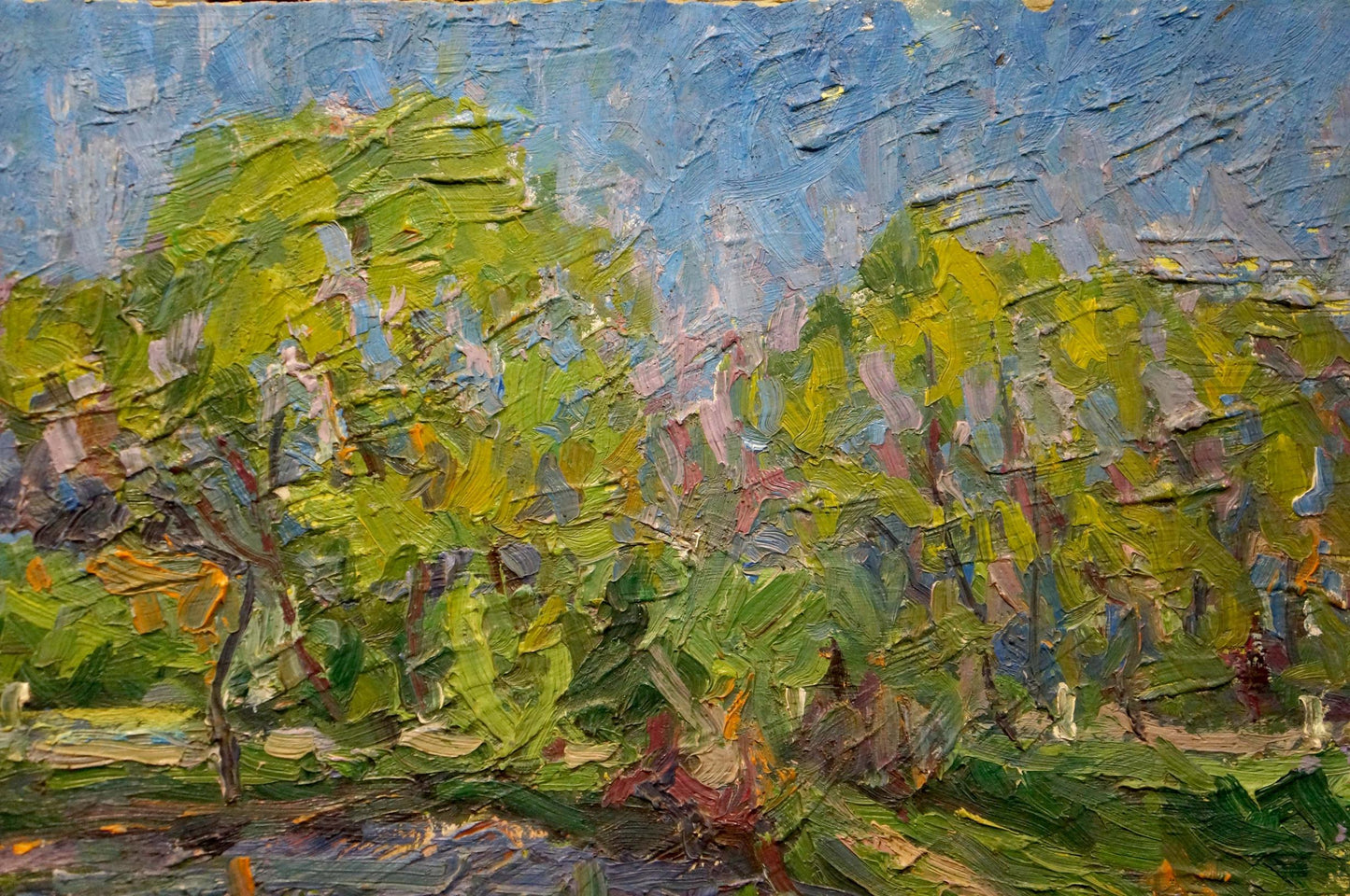 Oil painting Landscape of a house by the lake Dupliy Sergey Alexandrovich