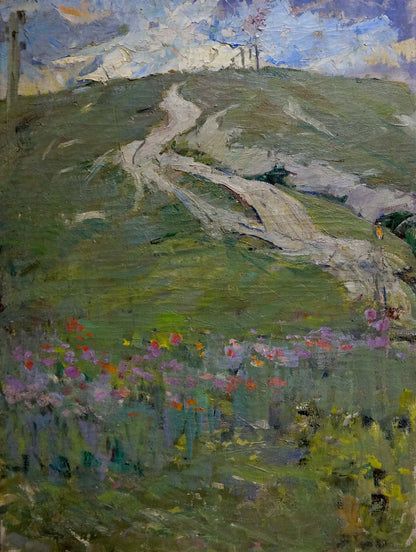 Oil painting Road to the mountains Kapkanets Tamara Nikitichna