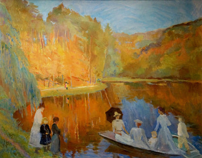 Oil painting People by the river Titarenko Maria Anatolyevna