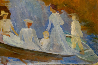 Oil painting People by the river Titarenko Maria Anatolyevna