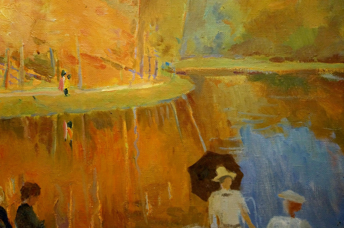 Oil painting People by the river Titarenko Maria Anatolyevna